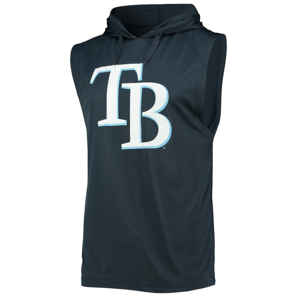 Navy Tampa Bay Rays Stitches Sleeveless Pullover Hoodie