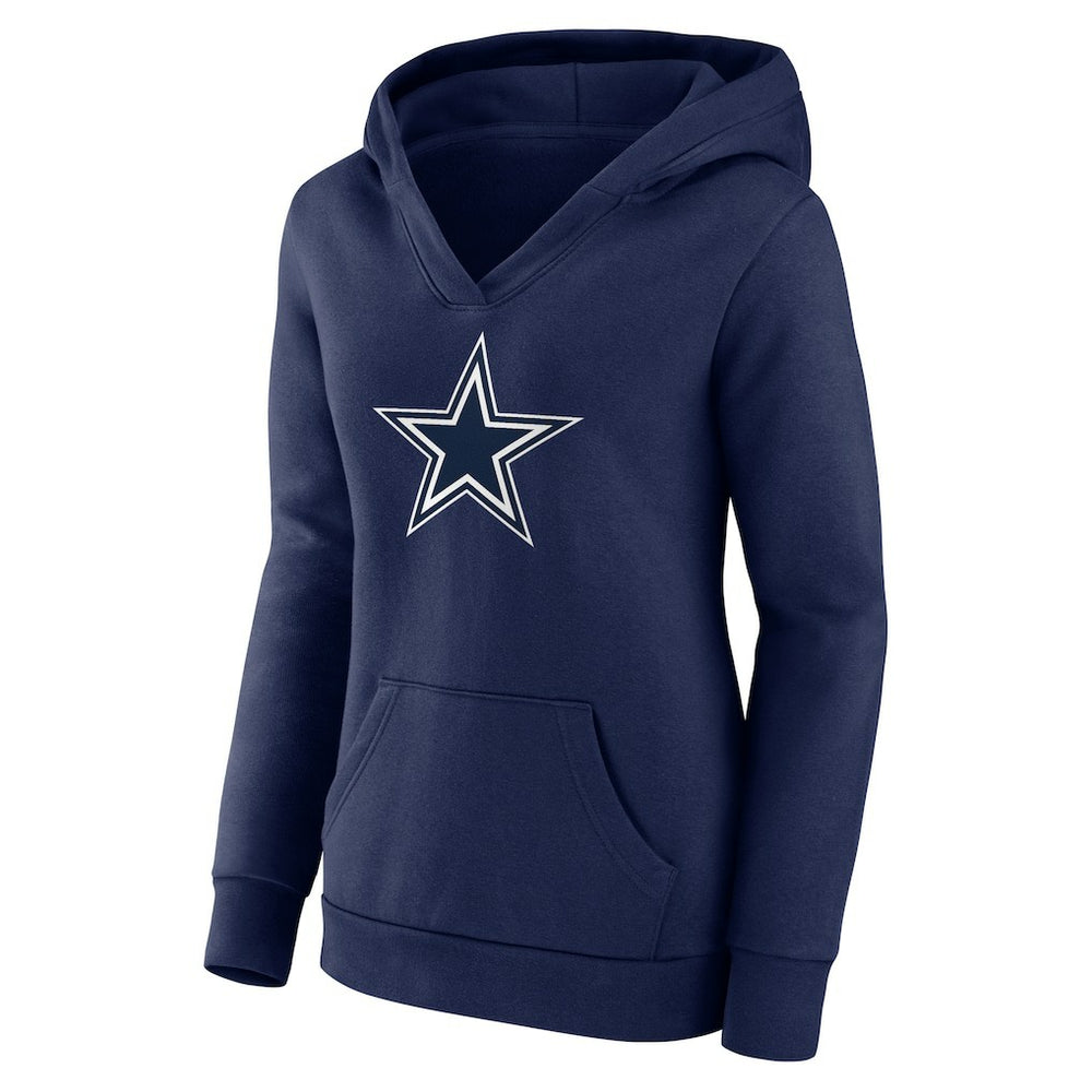 Dak Prescott  Women's Player Icon Name & Number V-Neck Pullover Hoodie - Dallas Cowboys Hoodies