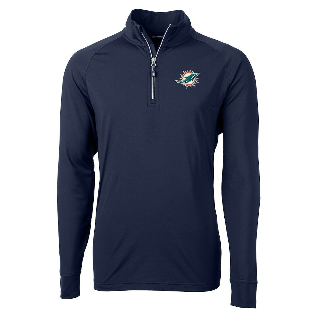 Cutter & Buck Adapt Eco Knit Quarter-Zip Pullover Jacket - Miami Dolphins Pullover