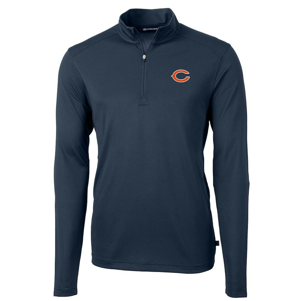 Cutter & Buck Virtue Eco Pique Recycled Quarter-Zip Pullover Jacket - Chicago Bears Pullover