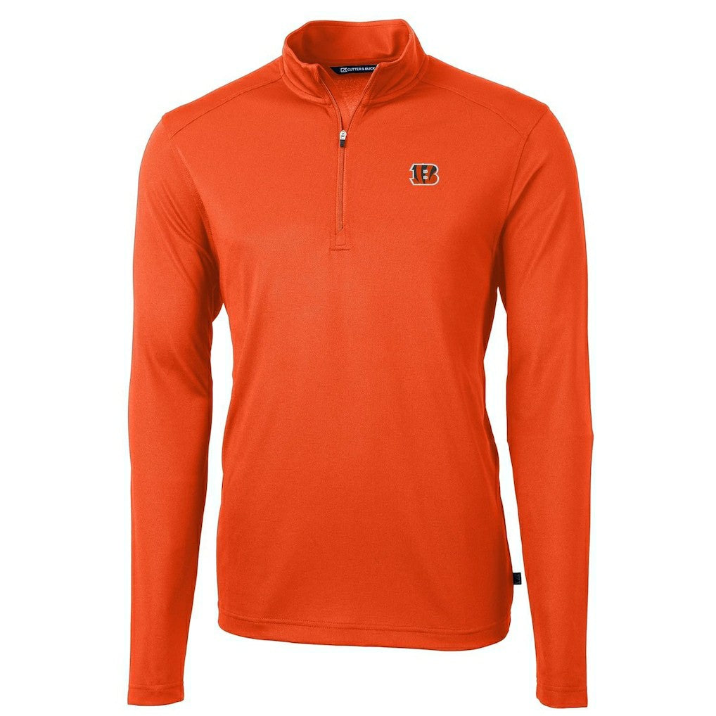Cutter & Buck Virtue Eco Pique Recycled Quarter-Zip Pullover Jacket - Cincinnati Bengals Pullover
