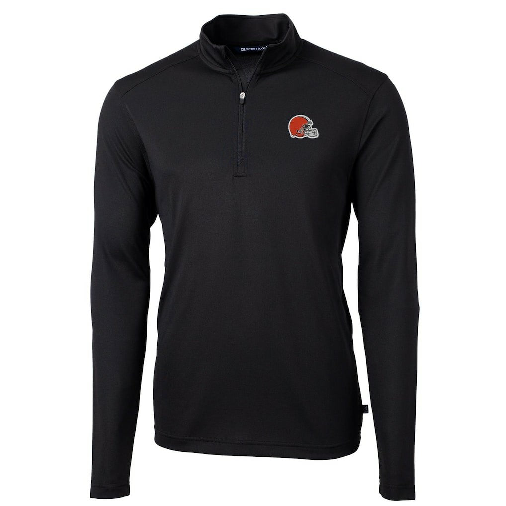 Cutter & Buck Virtue Eco Pique Recycled Quarter-Zip Pullover Jacket - Cleveland Browns Pullover