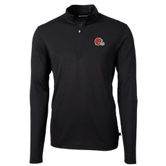 Cutter & Buck Virtue Eco Pique Recycled Quarter-Zip Pullover Jacket - Cleveland Browns Pullover