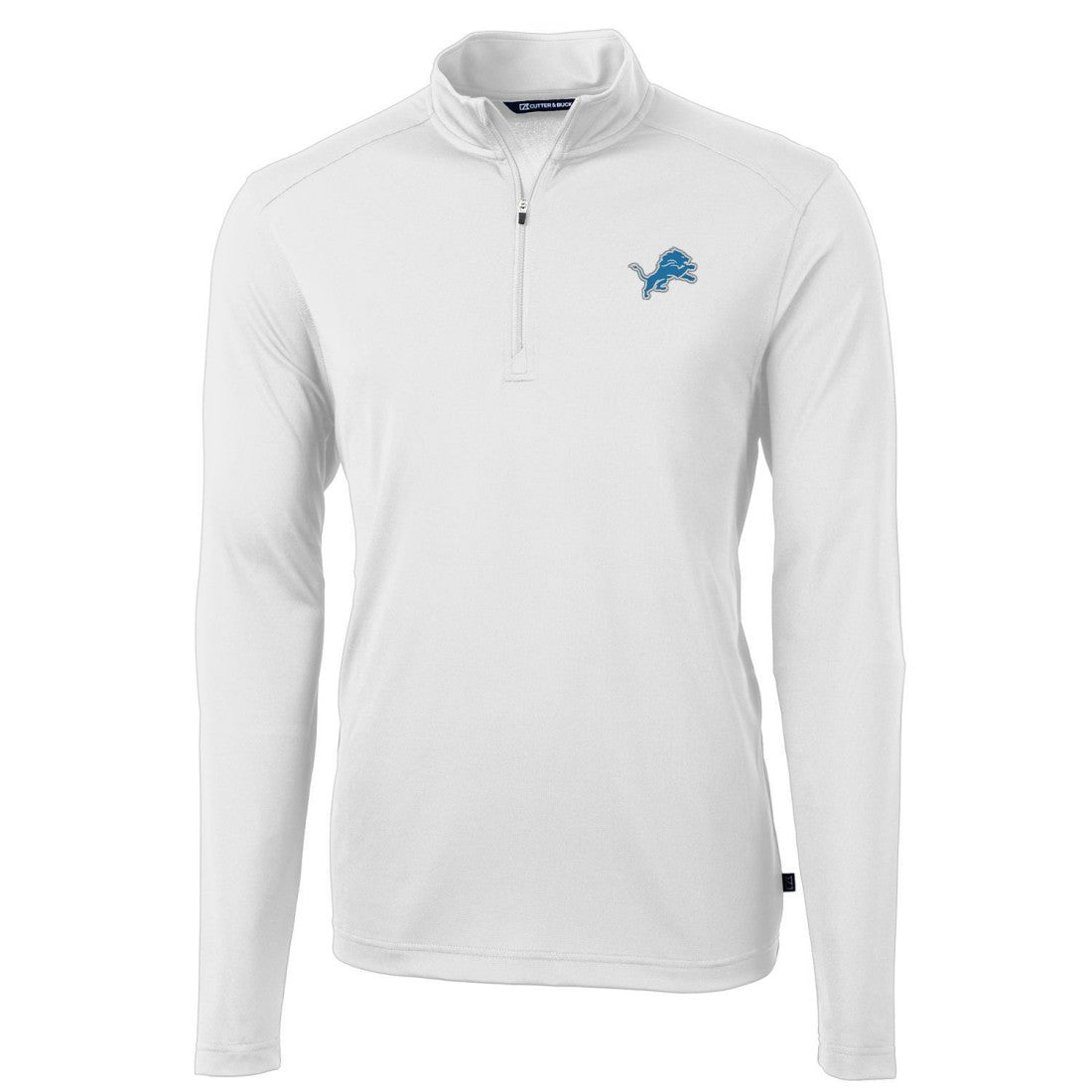 Cutter & Buck Virtue Eco Pique Recycled Quarter-Zip Pullover Jacket - Detroit Lions Pullover