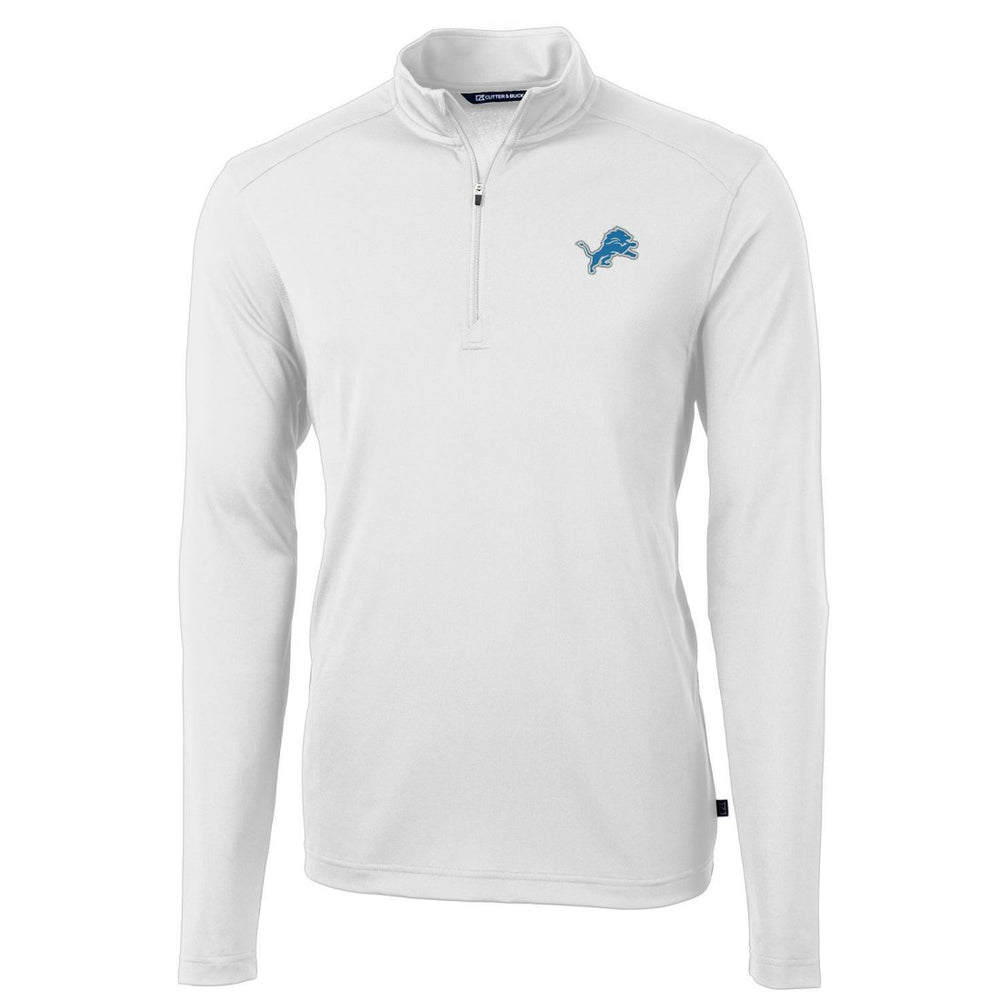 Cutter & Buck Virtue Eco Pique Recycled Quarter-Zip Pullover Jacket - Detroit Lions Pullover