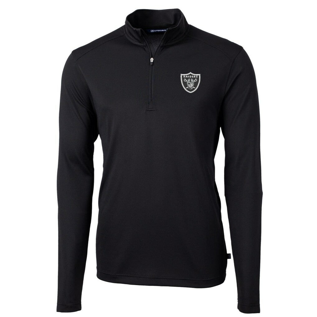 Cutter & Buck Virtue Eco Pique Recycled Quarter-Zip Pullover Jacket - Las Vegas Raiders Pullover
