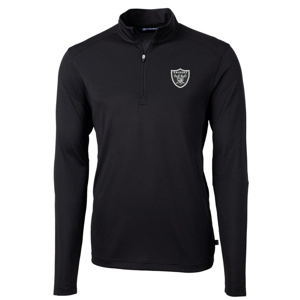 Cutter & Buck Virtue Eco Pique Recycled Quarter-Zip Pullover Jacket - Las Vegas Raiders Pullover