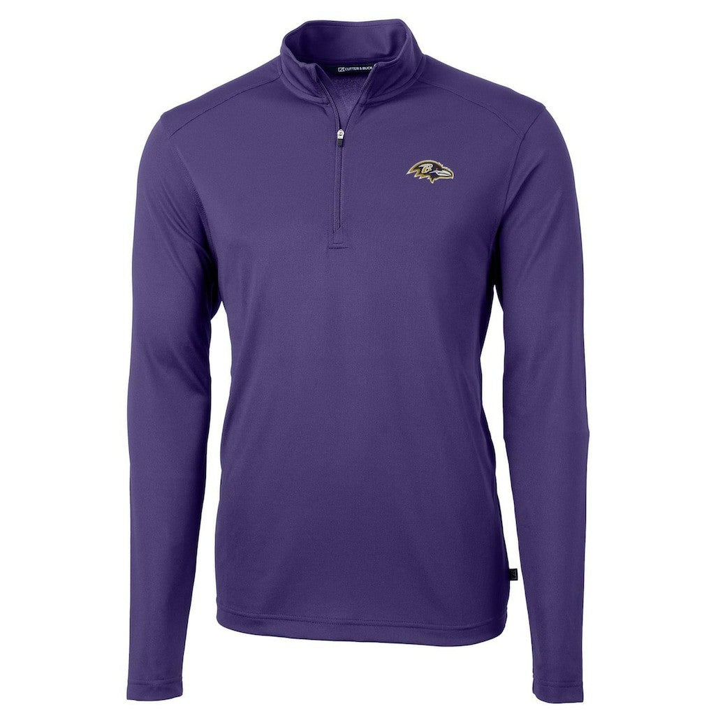 Cutter & Buck Virtue Eco Pique Recycled Quarter-Zip Pullover Jacket - Baltimore Ravens Pullover