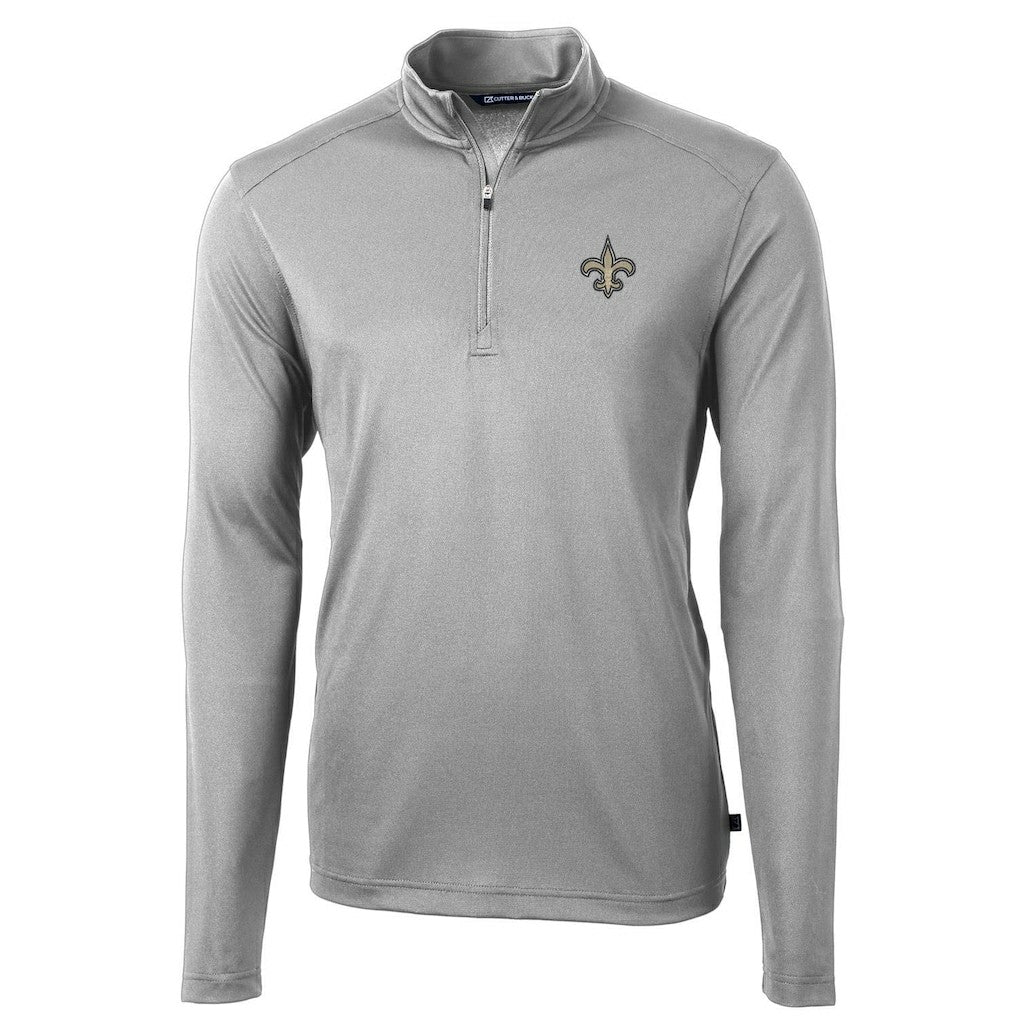 Cutter & Buck Virtue Eco Pique Recycled Quarter-Zip Pullover Jacket - New Orleans Saints Pullover