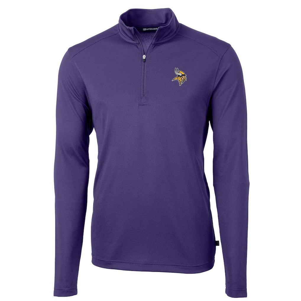 Cutter & Buck Virtue Eco Pique Recycled Quarter-Zip Pullover Jacket - Minnesota Vikings Pullover