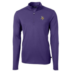 Cutter & Buck Virtue Eco Pique Recycled Quarter-Zip Pullover Jacket - Minnesota Vikings Pullover