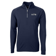 Cutter & Buck Big & Tall Adapt Eco Knit Quarter-Zip Pullover Jacket - Seattle Seahawks Pullover