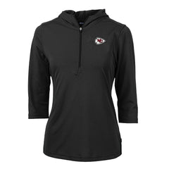 Cutter & Buck Women's Virtue Eco Pique Half-Zip 3/4 Sleeve Pullover Hoodie - Kansas City Chiefs Hoodies