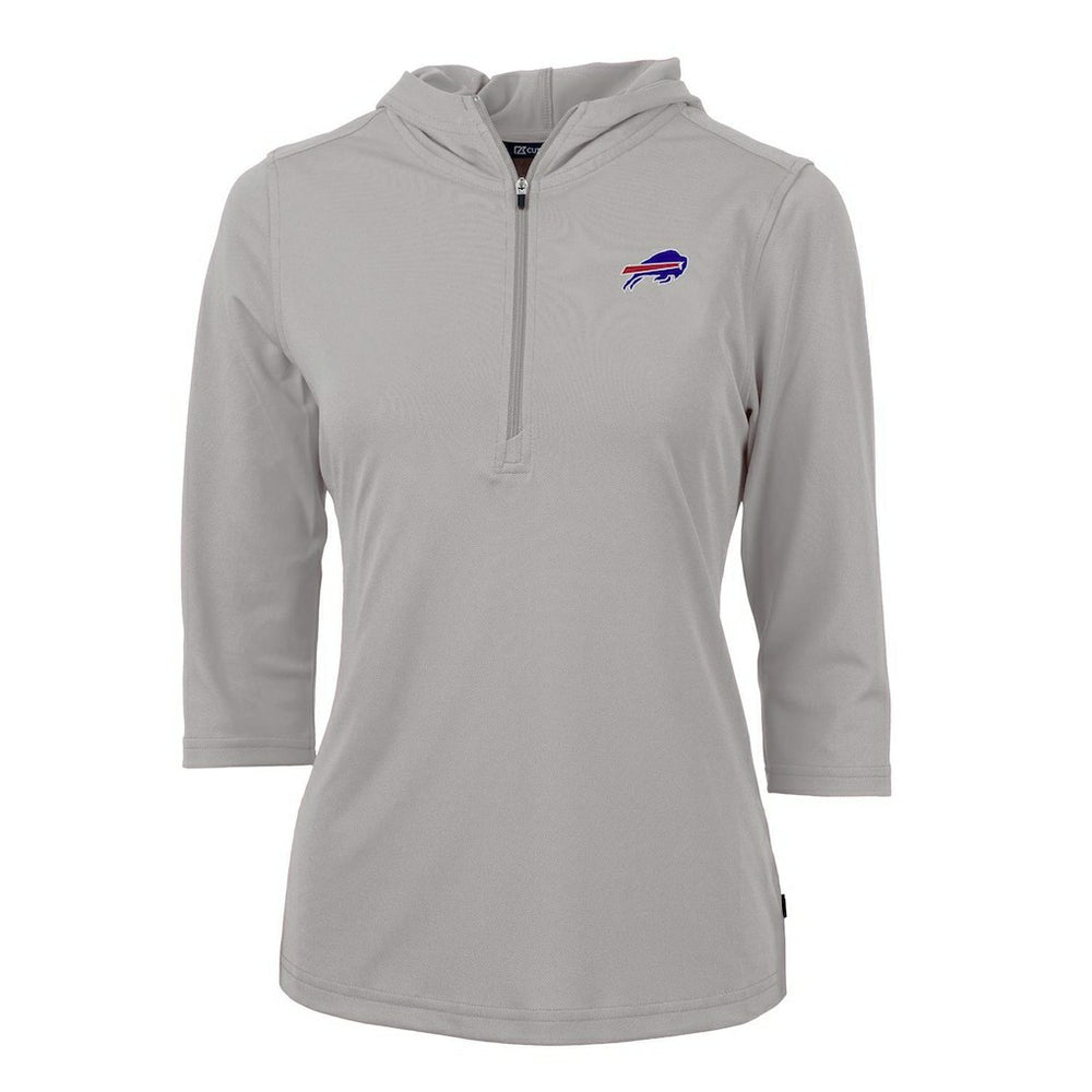 Cutter & Buck Women's Virtue Eco Pique Half-Zip 3/4 Sleeve Pullover Hoodie - Buffalo Bills Hoodies