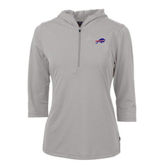 Cutter & Buck Women's Virtue Eco Pique Half-Zip 3/4 Sleeve Pullover Hoodie - Buffalo Bills Hoodies