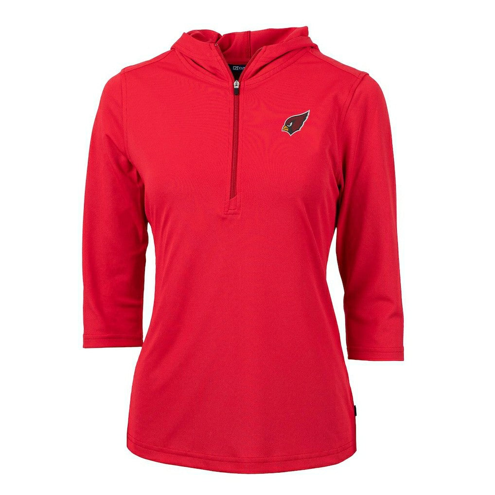 Cutter & Buck Women's Virtue Eco Pique Half-Zip 3/4 Sleeve Pullover Hoodie - Arizona Cardinals Hoodies
