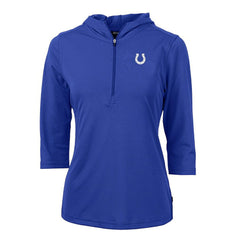 Cutter & Buck Women's Virtue Eco Pique Half-Zip 3/4 Sleeve Pullover Hoodie - Indianapolis Colts Hoodies
