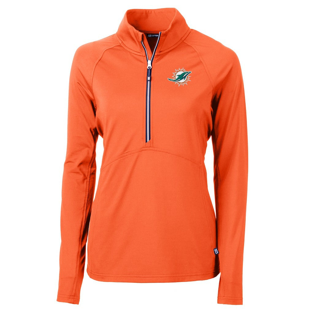 Cutter & Buck Women's Adapt Eco Knit Half-Zip Pullover Jacket - Miami Dolphins Pullover