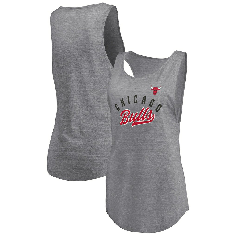 Fanatics Chicago Bulls Women's Quality Time Open Scoop Neck Tri-Blend Tank Top sale