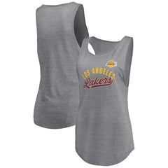 Fanatics Los Angeles Lakers Women's Quality Time Open Scoop Neck Tri-Blend Tank Top