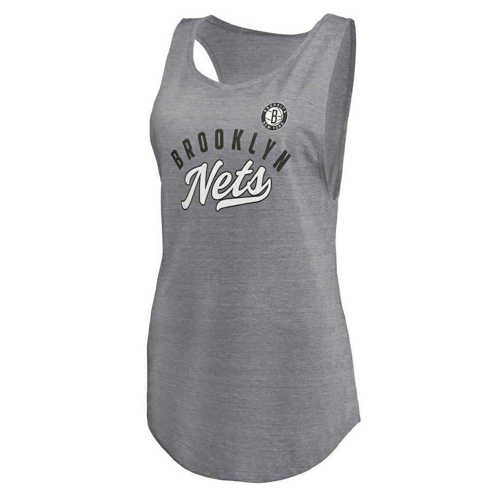 Fanatics Brooklyn Nets Women's Quality Time Open Scoop Neck Tri-Blend Tank Top