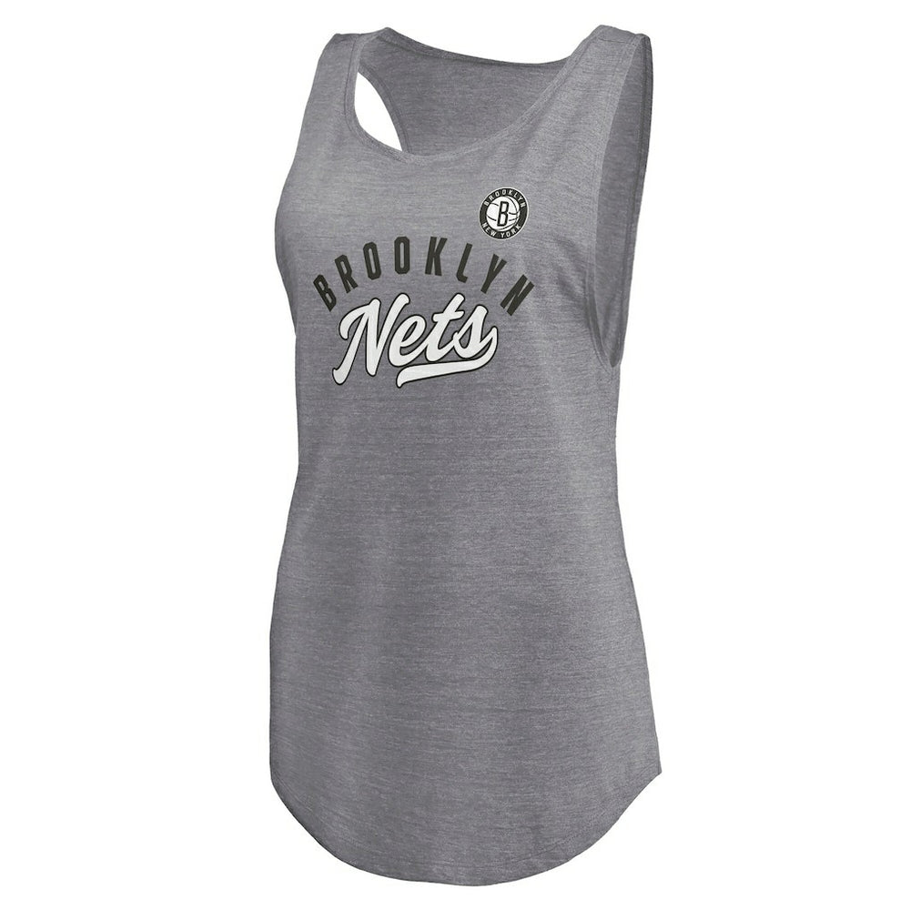 Fanatics Brooklyn Nets Women's Quality Time Open Scoop Neck Tri-Blend Tank Top
