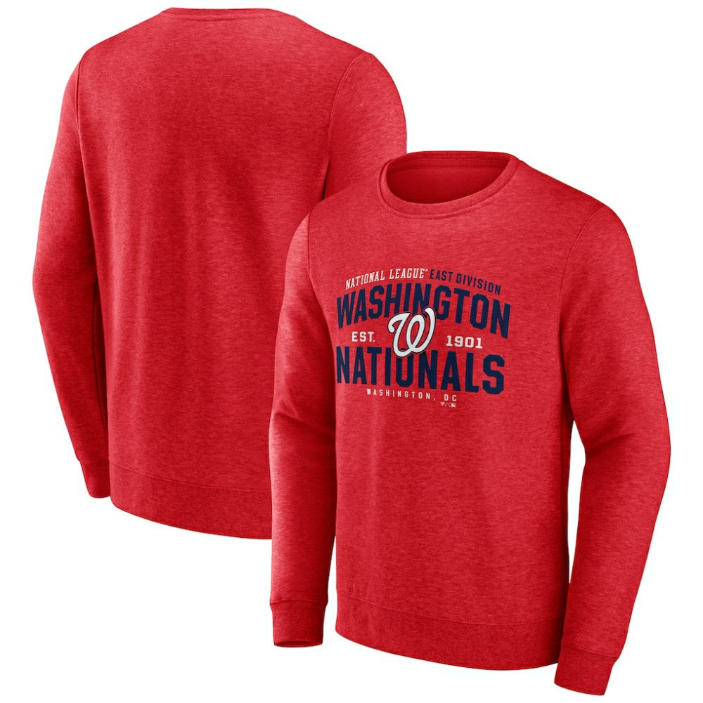 Heathered Red Washington Nationals Fanatics Classic Move Pullover Sweatshirt