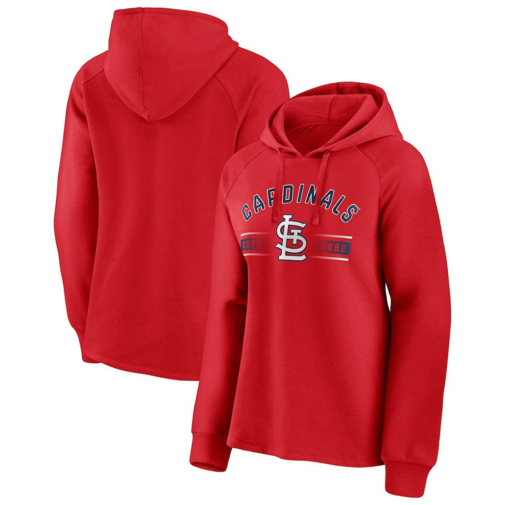 Red St. Louis Cardinals Fanatics Women's Perfect Play Raglan Pullover Hoodie