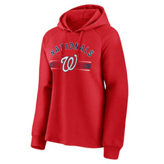 Red Washington Nationals Fanatics Women's Perfect Play Raglan Pullover Hoodie