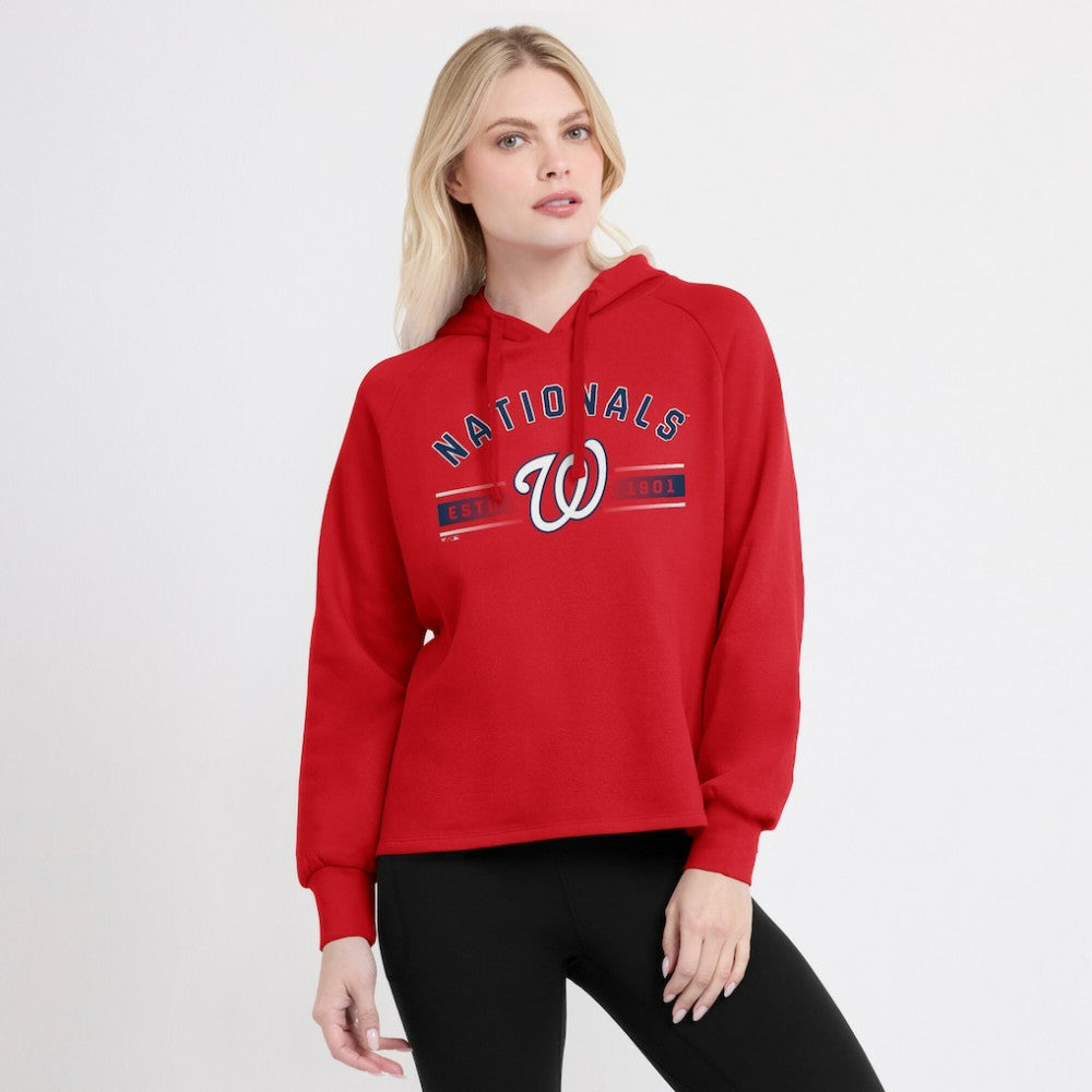 Red Washington Nationals Fanatics Women's Perfect Play Raglan Pullover Hoodie