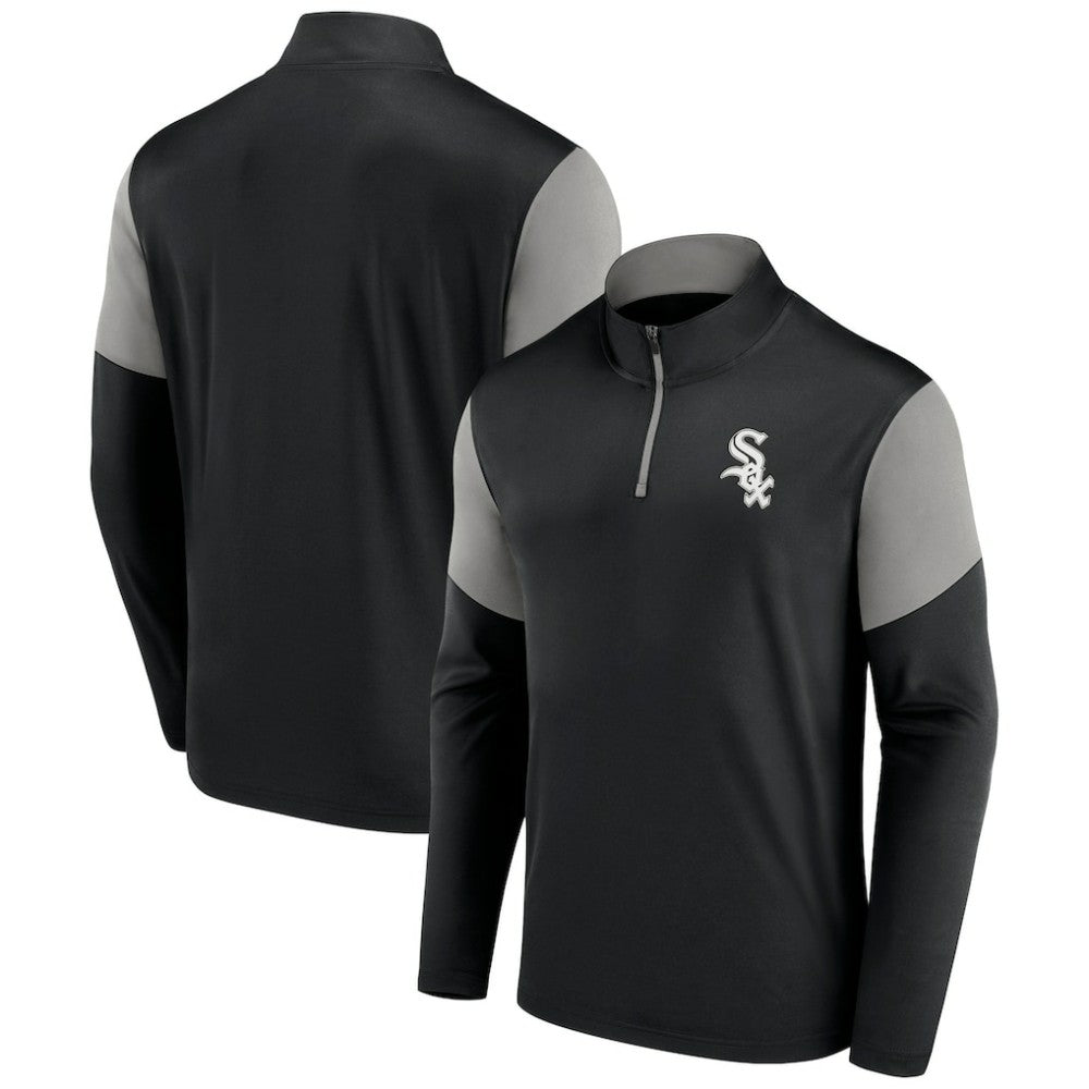 Black/Gray Chicago White Sox Fanatics Primary Logo Quarter-Zip Top