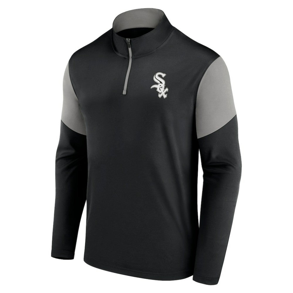 Black/Gray Chicago White Sox Fanatics Primary Logo Quarter-Zip Top