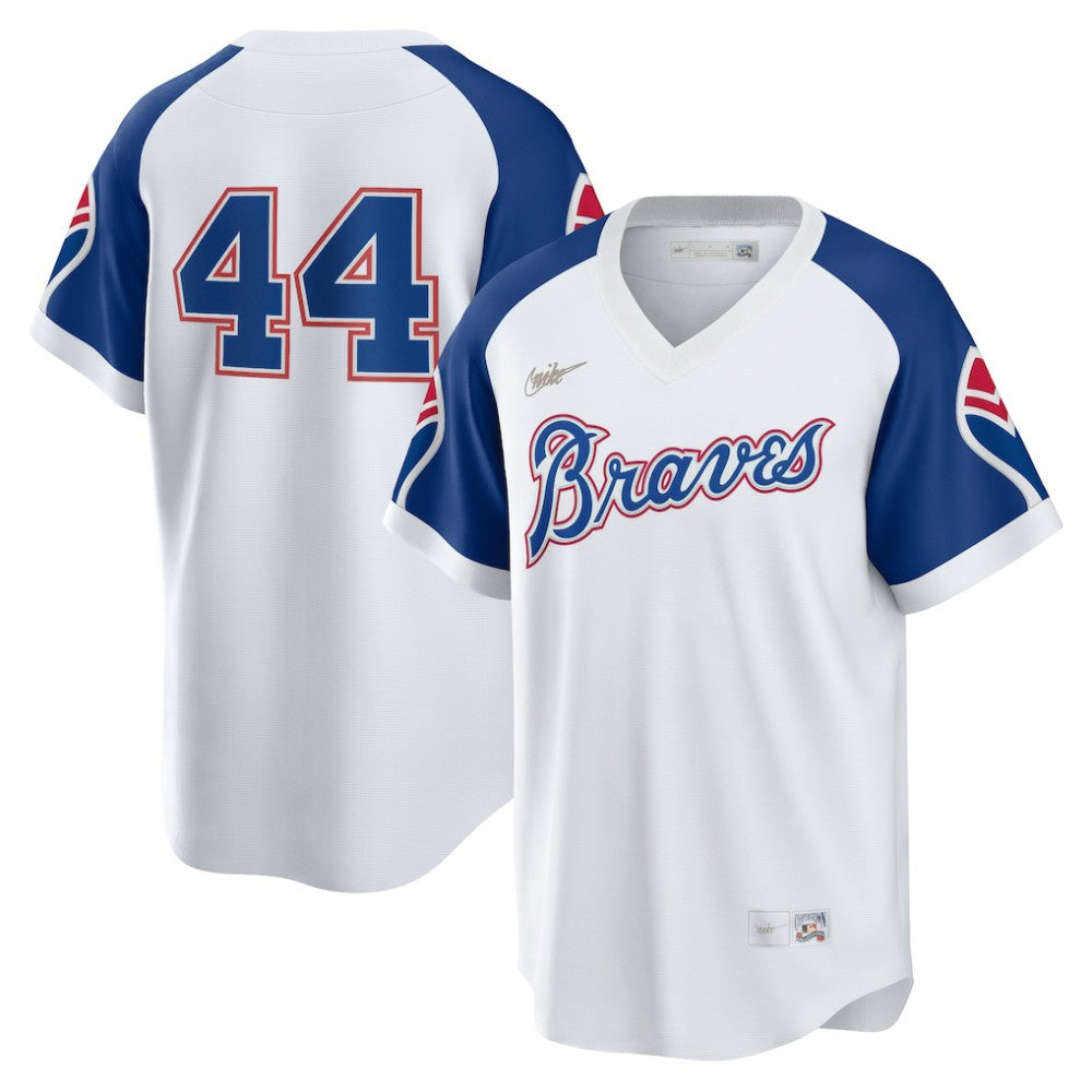 White Hank Aaron Atlanta Braves Nike Home Cooperstown Collection Player Jersey