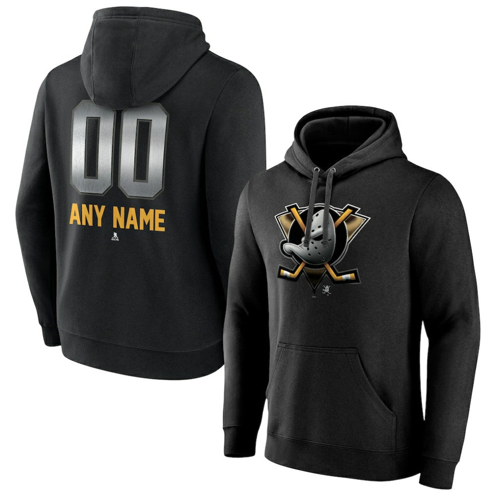NHL Anaheim Ducks Personalized Midnight Mascot Logo Pullover Hoodie