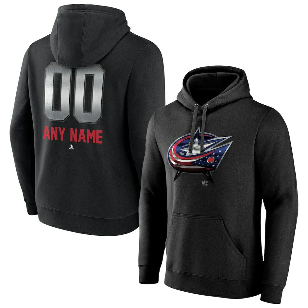 NHL Columbus Blue Jackets Personalized Midnight Mascot Logo Pullover Hoodie