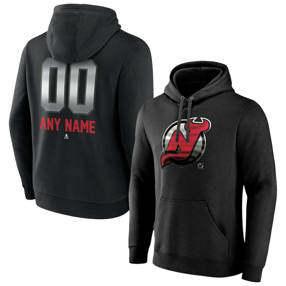 NHL New Jersey Devils Personalized Midnight Mascot Logo Pullover Hoodie