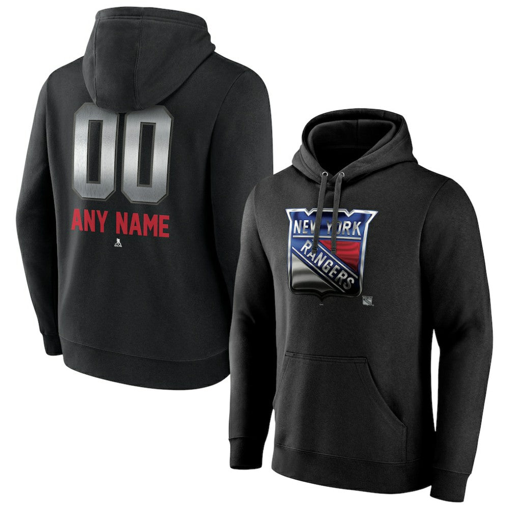 NHL New York Rangers Personalized Midnight Mascot Logo Pullover Hoodie
