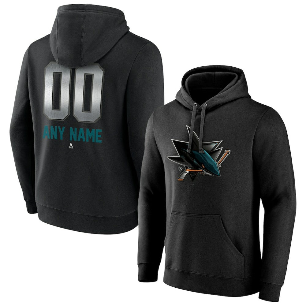NHL San Jose Sharks Personalized Midnight Mascot Logo Pullover Hoodie