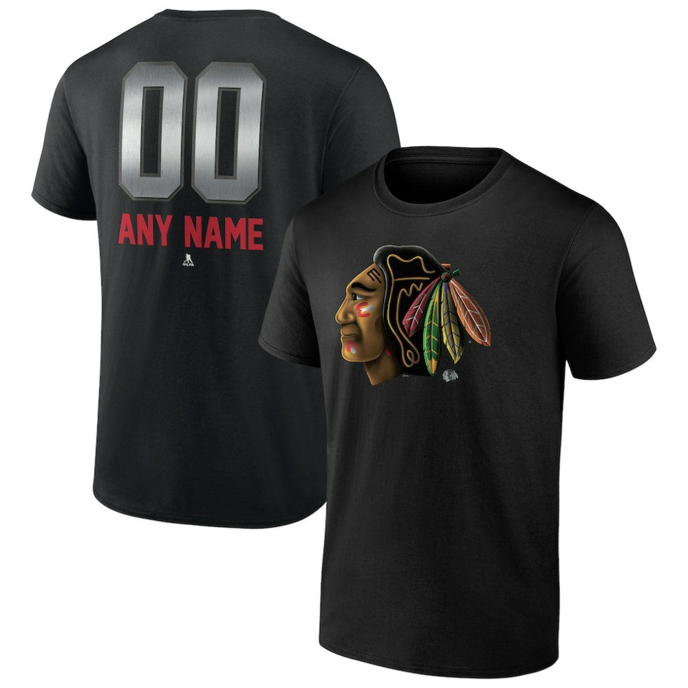 NHL Chicago Blackhawks Personalized Midnight Mascot Logo T-Shirt