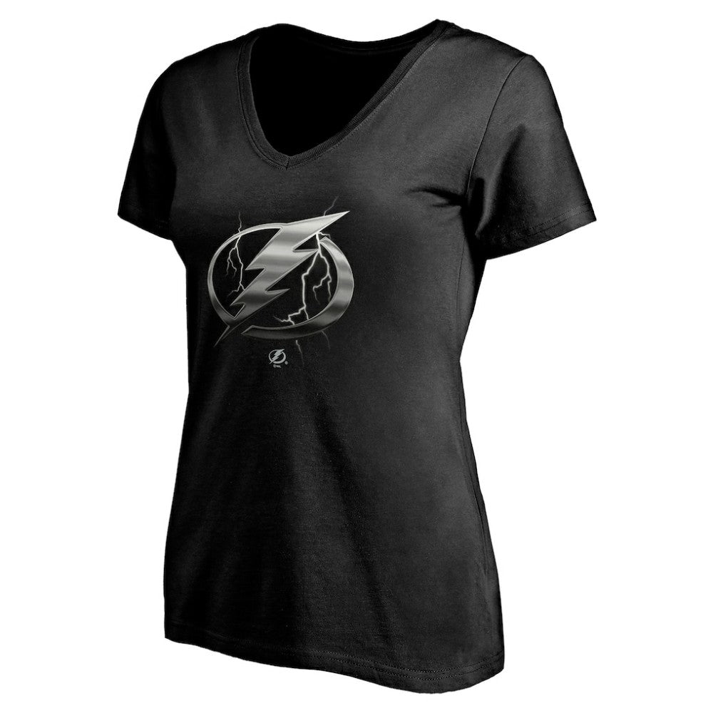 NHL Tampa Bay Lightning Women's Personalized Midnight Mascot Logo V-Neck T-Shirt