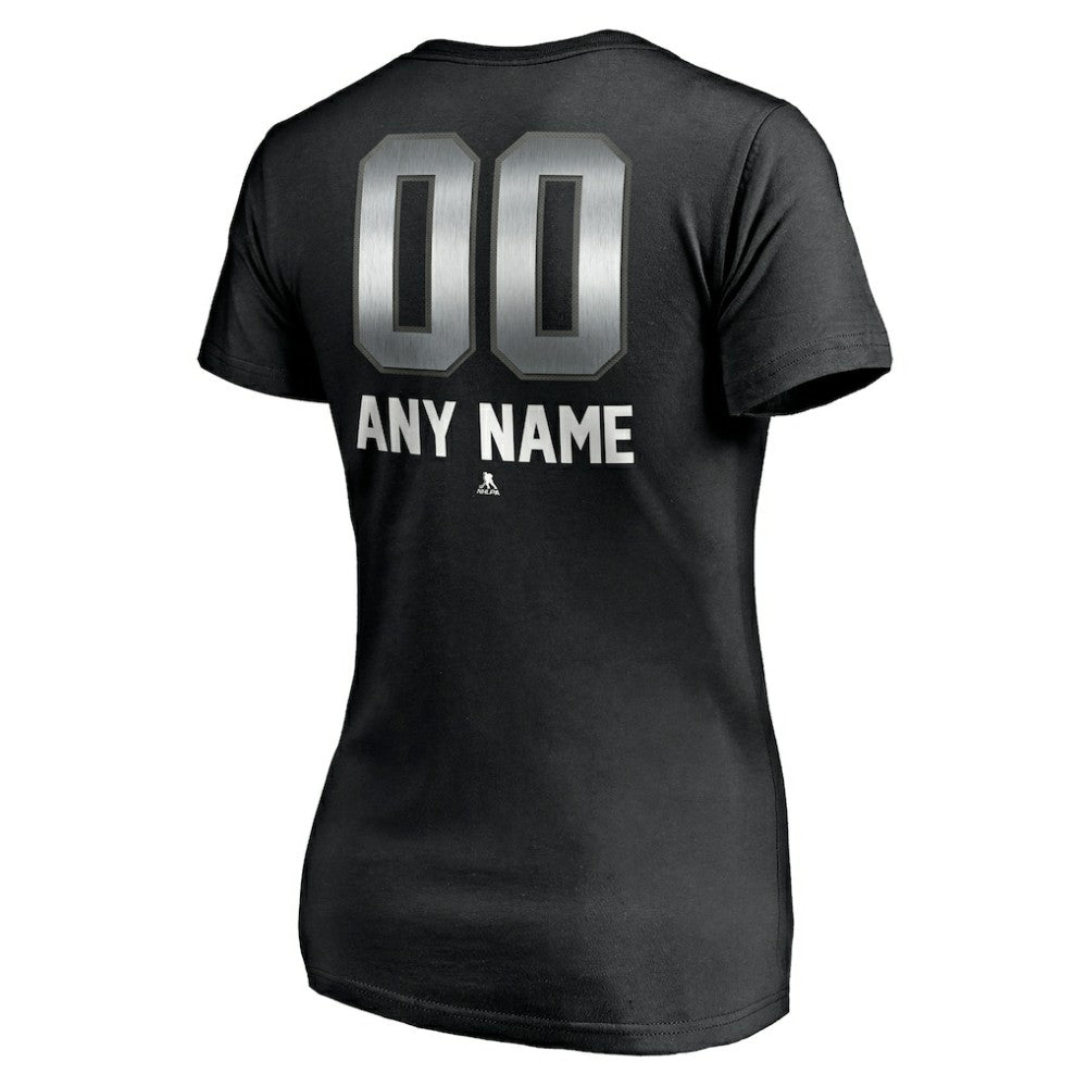 NHL Tampa Bay Lightning Women's Personalized Midnight Mascot Logo V-Neck T-Shirt