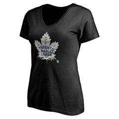 NHL Toronto Maple Leafs Women's Personalized Midnight Mascot Logo V-Neck T-Shirt