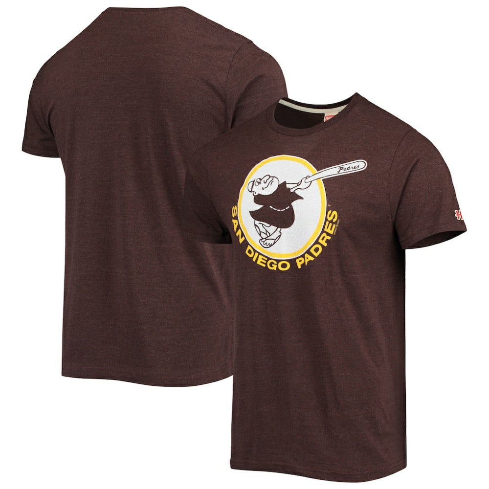 Brown San Diego Padres Homage Hand-Drawn Logo Tri-Blend T-Shirt