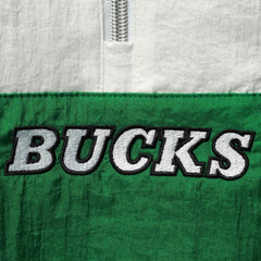 Mitchell & Ness Milwaukee Bucks Women's Half-Zip Windbreaker 2.0 Hoodie