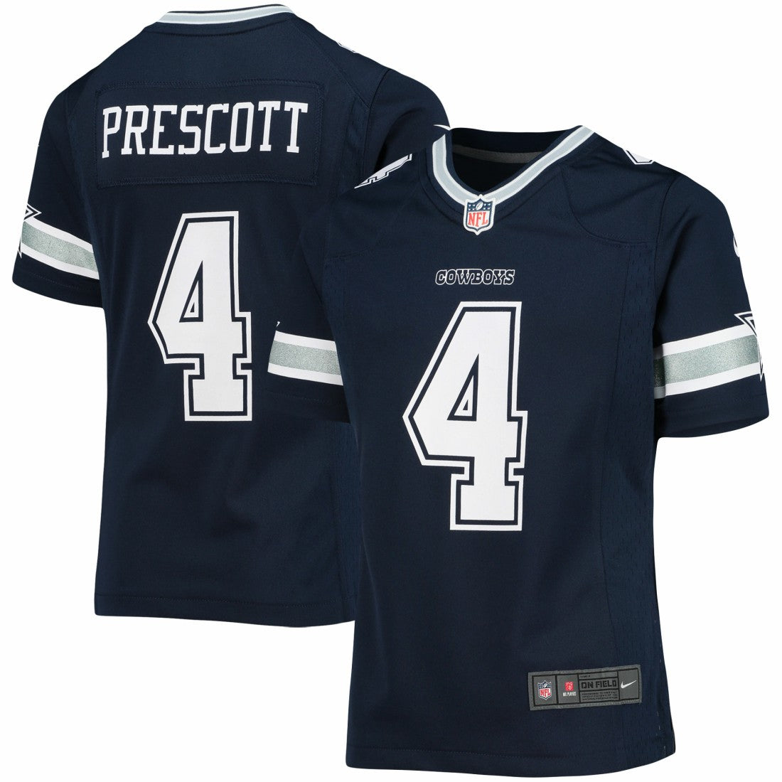 Dak Prescott  Girls Youth Team Game Jersey - Dallas Cowboys Jerseys