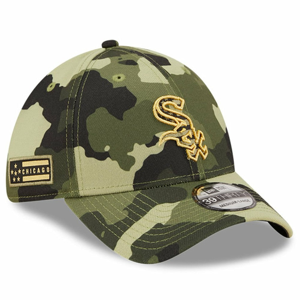 Camo Chicago White Sox New Era 2022 Armed Forces Day 39THIRTY Flex Hat