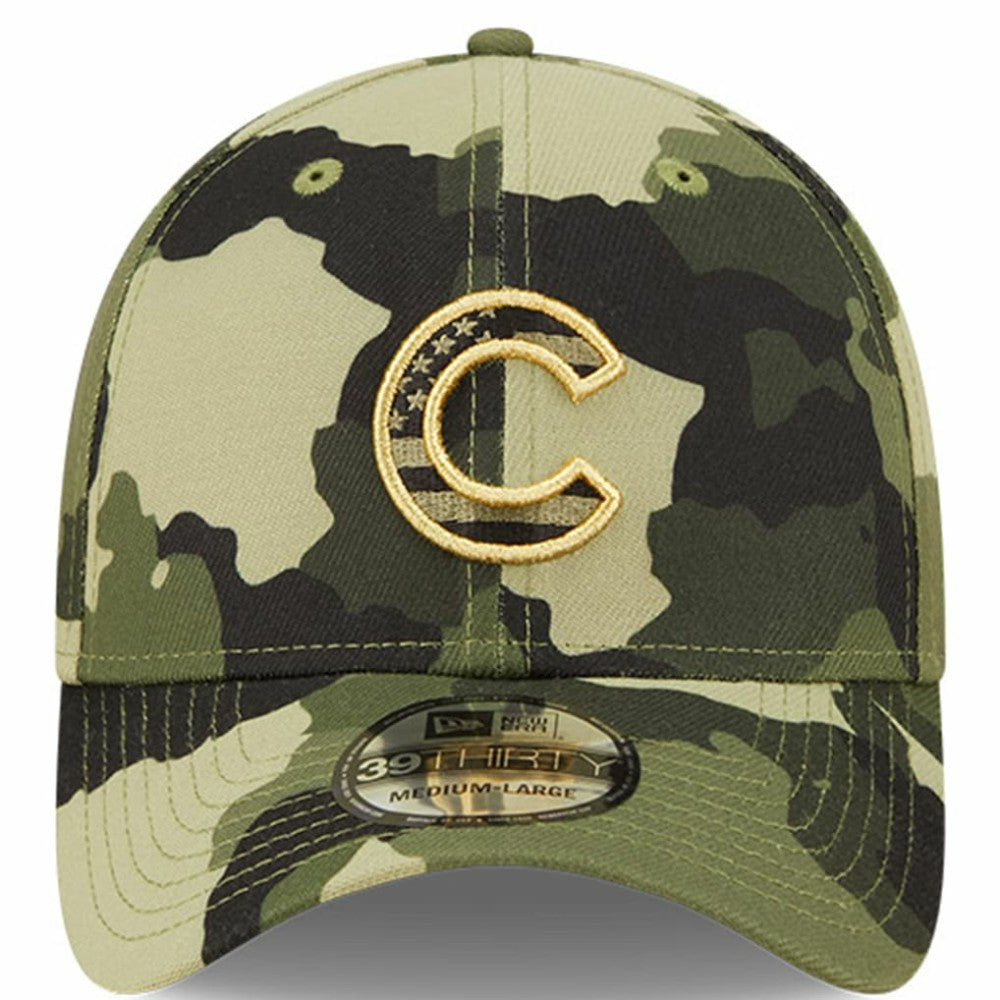 Camo Chicago Cubs New Era 2022 Armed Forces Day 39THIRTY Flex Hat