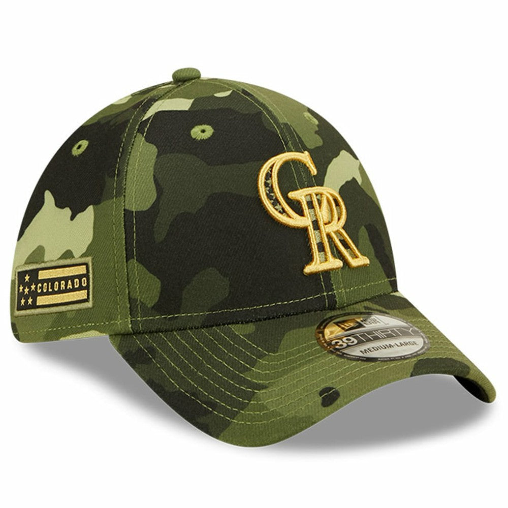Camo Colorado Rockies New Era 2022 Armed Forces Day 39THIRTY Flex Hat