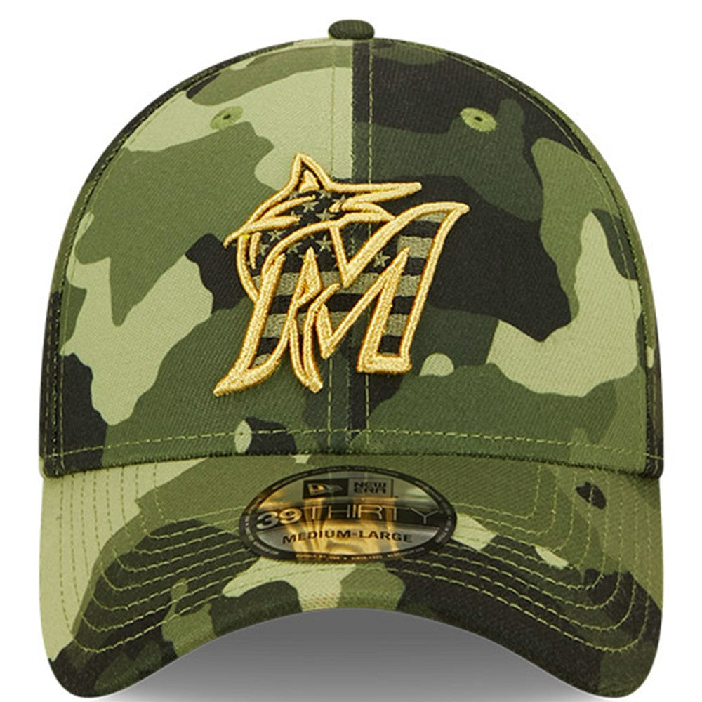 Camo Miami Marlins New Era 2022 Armed Forces Day 39THIRTY Flex Hat