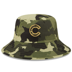 Camo Chicago Cubs New Era 2022 Armed Forces Day Bucket Hat